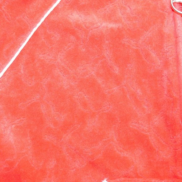 PUMA Girls 18 Month Red Velour Full Zip Hoodie / Track Jacket White Trim - Picture 4 of 10